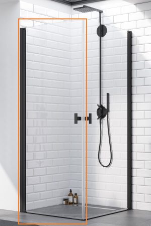 Душова кабіна (половина) Nes 8 Black KDD I 100 ліва RADAWAY
