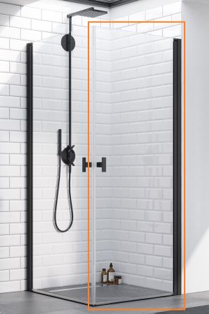 Душова кабіна (половина) Nes 8 Black KDD I 100 права RADAWAY