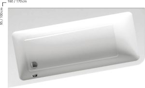 Ванна асиметрична ліва 10° 170x100 L, RAVAK