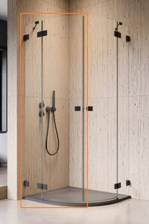 Душова кабіна напівкругла (половина) Essenza Pro Black PDD 100 ліва, RADAWAY