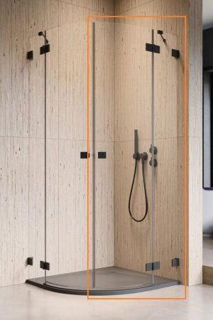 Душова кабіна напівкругла (половина) Essenza Pro Black PDD 100 права, RADAWAY