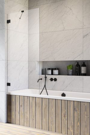 Шторка для ванни Essenza Pro Black PNJ II 50, RADAWAY