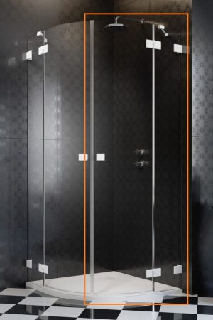 Душова кабіна напівкругла (половина) Essenza Pro White PDD 100 права, RADAWAY