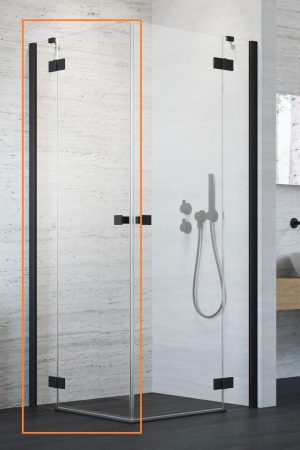 Душова кабіна (половина) Essenza New Black KDD 100 ліва, RADAWAY