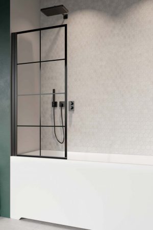 Шторка для ванни NES Black PNJ I 90 Factory ліва RADAWAY