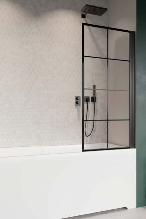 Шторка для ванни NES Black PNJ I 90 Factory права RADAWAY