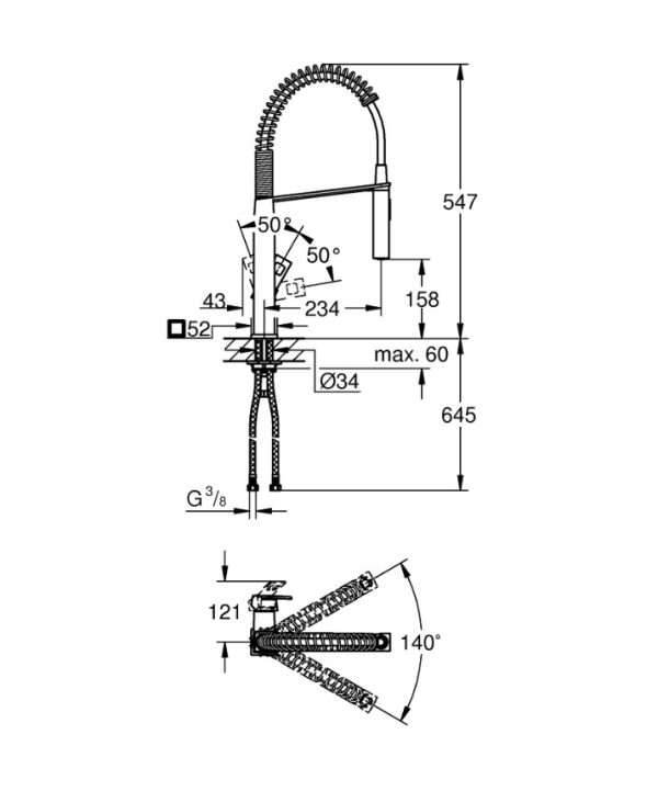 Змішувач для кухні Eurocube (31395000), Grohe - Зображення 5