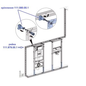 111.979.00.1 Системна рейка Geberit Duofix: H=3.4см (1шт=3 пог.м.) (1 сорт)