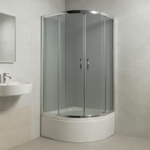 FEN311PDEV NYMFA Душова кабіна + піддон 400мм, скло шиншила, 900х900х2150(2уп) (1 сорт)