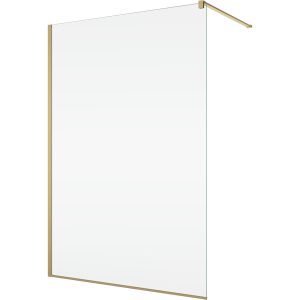 STR4P1201307 WALK-IN EASY Душова фіксована перегородка 1200*2000, скло прозоре, проф.мат золото (1 сорт)