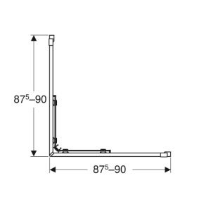 560.122.00.2 GEO Душова кабіна, квадратна, 90*90см, h=190см, cкло прозоре, проф. сріблястий (1 сорт)