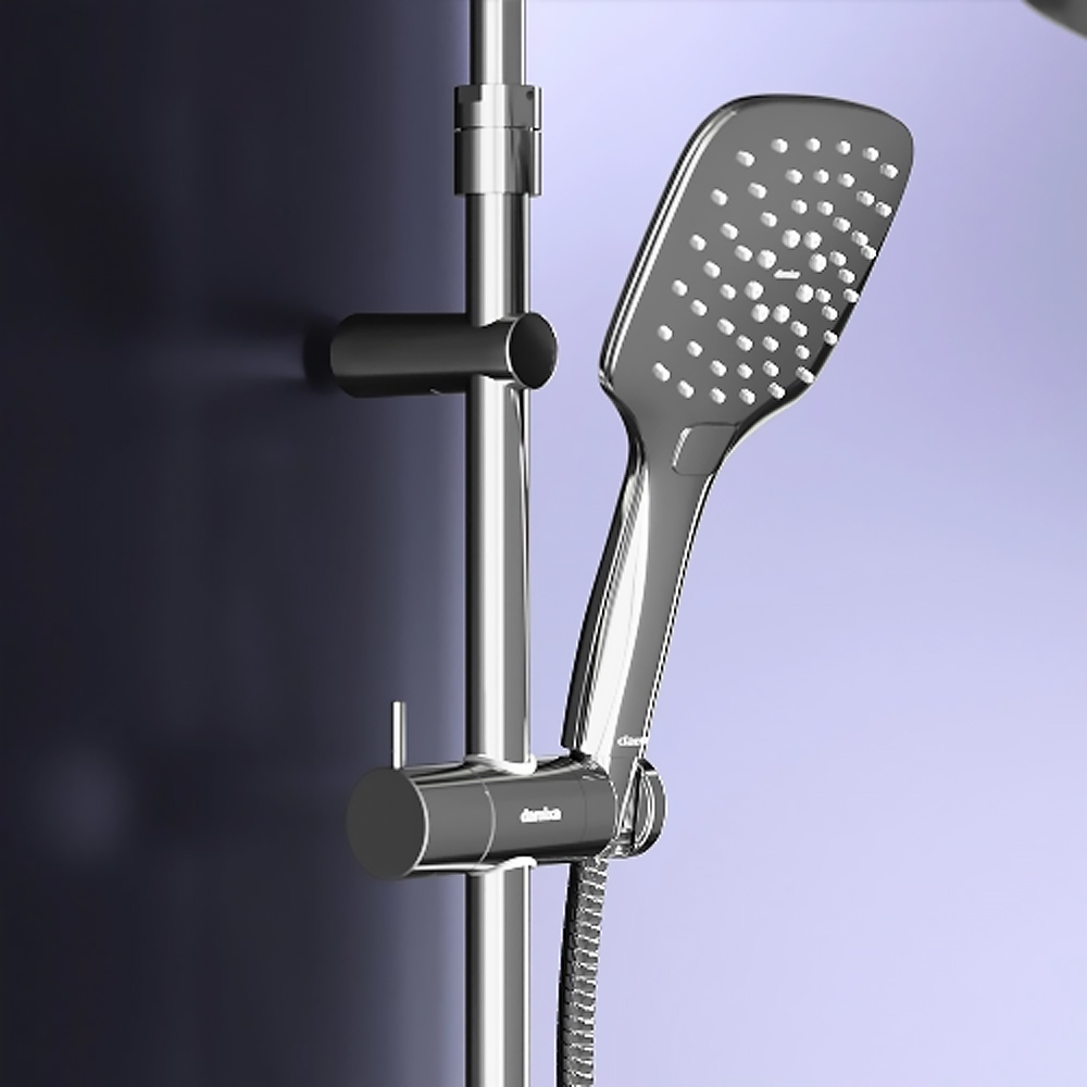 DX218092000 Option, душова система з ТМС для душу: верхній душ 230*230мм, ручний душ 120мм, хром (1 сорт) - Зображення 3