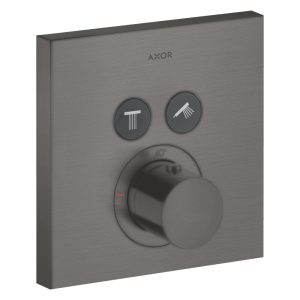 36715340 AXM ShowerSelect Square Зовнішня частина термостата, brushed black chrome (1 сорт)