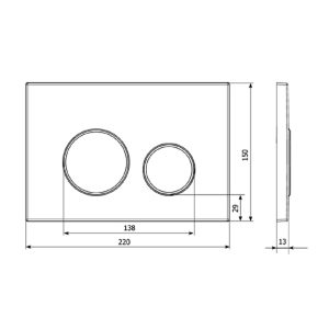 90.211.KH Клавіша змиву д/інсталяції 90.211, хром (1 сорт)