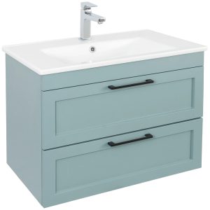 15421 Тумба Інарі (018 / FJORD-GREEN-MATT) з умивальником Arte 75 см (консольна) (1 сорт)