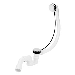 DVSE141 Пластиковий сифон для ванни 40, автомат, коліно 45' (1 сорт)