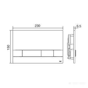 192902(148302) NARROW/NARROW OLIPURE Клавіша подвійного змиву, матовий хром (1 сорт)