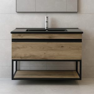 20040 Тумба Loft-Iron (севілья) 100 см з умивальником Arte BLACK (консольна) (1 сорт)