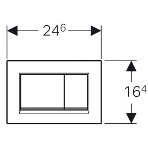115.883.KM.1 Sigma20 (ex Sigma30) square Клавіша змиву, панель та клавіши чорний глянець, декоративні смужки хром (1 сорт)