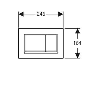 115.883.JQ.1 Sigma20 square Клавіша змиву, подвійний змив, легкоочисна поверхня, хром мат/хром глянець (1 сорт)