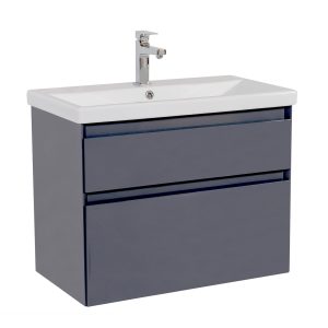 11280 ЕЛІТ Тумба підвісна з раковиною-80 Elite, графіт глянцевий (1 сорт)