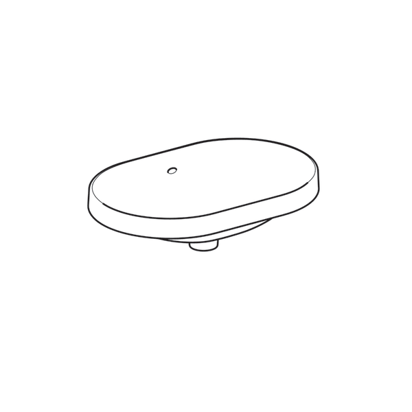 500.729.01.2 VariForm Умивальник еліптичний, 60х40см, що вбуд.в стільницю, без отв. під змішувач, з переливом, глазурований знизу, білий глянець (1 сорт) - Зображення 2