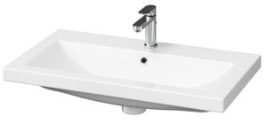 Умивальник меблевий COMO 80 з отвором для змішувача, з переливом, білий глянець (картон) без логотипу (1 сорт)