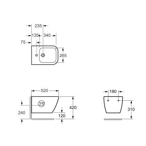 2040140 QUADRA Біде підвісне + кріплення (1 сорт)