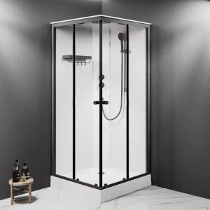 W94C-403-090BT X-Joy Square кабіна душова  90x90,  профіль мат.чорний, скло прозоре (1 сорт)