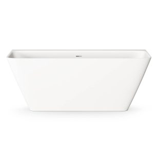 VAQUAWAS/00 QUADRO WALL Ванна пристінна 160х76 см з литого (штучного) каменю Silkstone, з інтегрованим сифоном, колір білий мат (1 сорт)