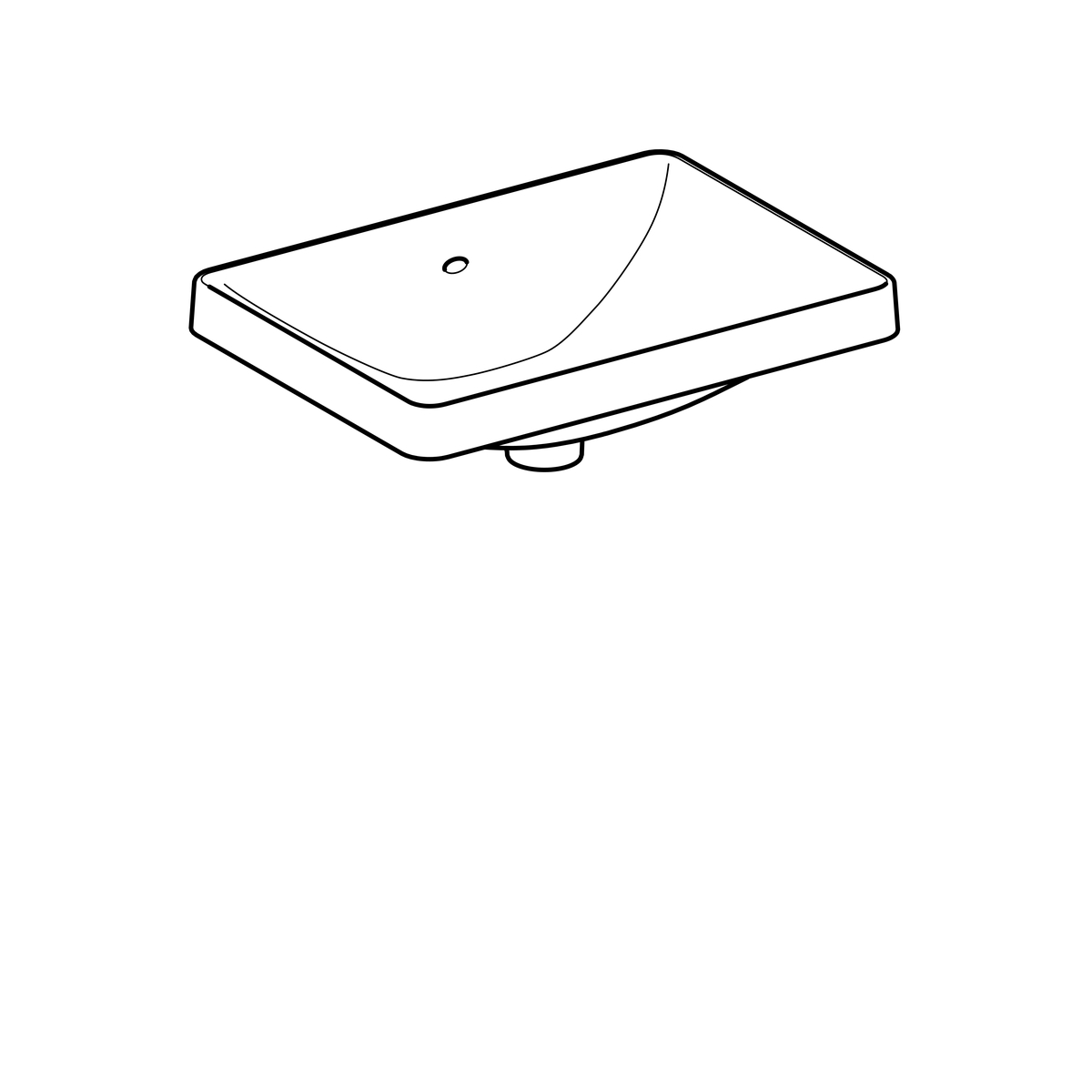 500.737.01.2 VariForm Умивальник прямокутний, 55х40см, що вбуд.в стільницю, без отв. під змішувач, з переливом, глазурований знизу, білий глянець (1 сорт) - Зображення 5