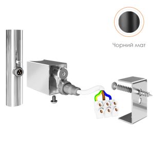 3.0.0900.0.BM Комплект прихованого підключення мереж.дроту для круглого стояка, чорний матовий (може бути без мереж.дроту) (1 сорт)