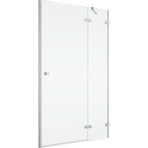 AN13WD11005007  Annea одностворчаті двері з фіксованою стінкою в одній лінії і L-кріпленням, петлі справа, 1100*200мм, алюміно-хром, прозоре скло (1 сорт)