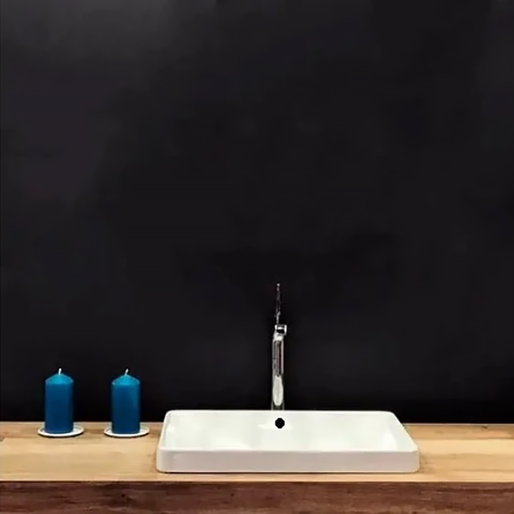 500.737.01.2 VariForm Умивальник прямокутний, 55х40см, що вбуд.в стільницю, без отв. під змішувач, з переливом, глазурований знизу, білий глянець (1 сорт) - Зображення 6