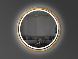 Perfection Slim Дзеркало з підсвіткою LED дуб натуральний 650мм (аурна,фронтальна,сенсорна) (1 сорт)
