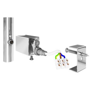 3.0.0900.0.P Комплект прихованого підключення мереж.дроту для круглого стояка, полір.нерж. (може бути без мереж.дроту) (1 сорт)