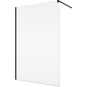 STR4PA61000607 WALK-IN EASY Душова фіксована перегородка 1000*2000, скло 6 мм, прозоре, профіль чорний мат (1 сорт)