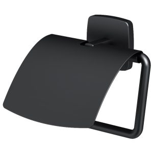 A90341422 Gem, Тримач для туалетного паперу з кришкою, чорний мат (1 сорт)