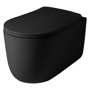 5315 31 Nolita Унітаз з кришкою SC 5391 31,  безобідковий підвісний з турбозмивом noise clean , чорний матовий (1 сорт)