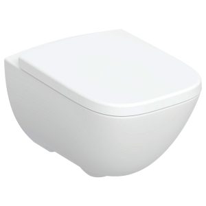 502.827.00.1 Modo Комплект підвісного унітазу, прямокутна форма, без обідка, прих.кріплення, з кришкою Duroplast, SoftClose, Quickfix, колір білий глянець (1 сорт)