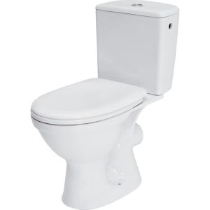 K03-076 Компакт COMPACT 918 MERIDA M010 3/6 TOILET SEAT PP SC UA з поліпропіленовим сидінням з плавним закриванням, горизонтальний випуск, боковий підвід води (1 сорт)