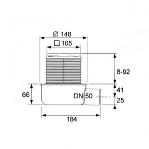 3601050  Зливний трап TECEdrainpoint S S50, низький (1 сорт)