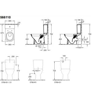 5661T301 O.Novo унітаз-компакт, з кришкою  9M38S101, білий (1 сорт)