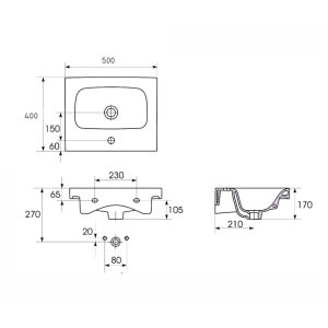 UN509-048 СЕТ B10 MODUO Тумба з раковиною 50, білий (1 сорт)