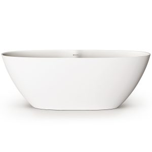 VAPERLS175/00 Perla Ванна окремостояча 175*76 см з литого (штучного) каменю Silkstone, з інтегрованим сифоном, колір білий мат (1 сорт)