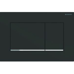 115.883.14.1 Sigma20 (ex Sigma30) square клавіша змиву, подвійний змив, чорний мат/хром глянець (1 сорт)