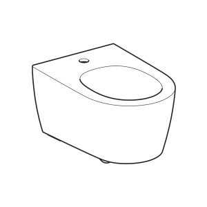 500.690.01.1 Підвісне біде ONE, прих.кріплення, захисне покриття KeraTect: в комплекті зі звукоізолюючою прокладкою, прихований перелив (CLOU), накладка на злив.отвір хром, колір білий глянець (1 сорт)