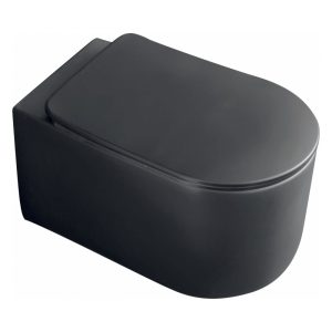 5314 31 Nolita Унітаз безобідковий підвісний 52 в комплекті з кріпленням WB9N та шумоізоляційною пластиною, чорний матовий (1 сорт)