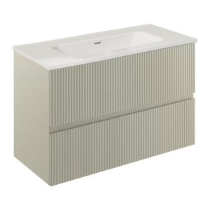 131767+126224    Тумба VORA 80  2  ящ, +   раковина біла ENZO, MATT SAND (1 сорт)