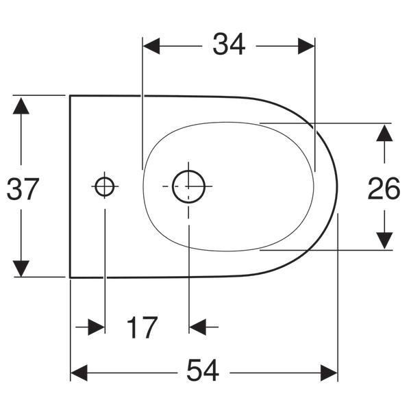 500.690.01.1 Підвісне біде ONE, прих.кріплення, захисне покриття KeraTect: в комплекті зі звукоізолюючою прокладкою, прихований перелив (CLOU), накладка на злив.отвір хром, колір білий глянець (1 сорт) - Зображення 2